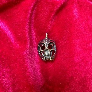 RARE VINTAGE SILVER WARRIOR SKULL PENDANT